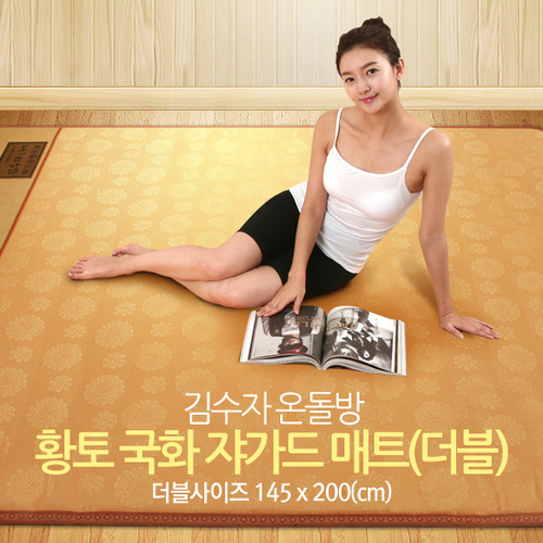 김수자 온돌방 황토국화 쟈가드매트 더블,145*200cm