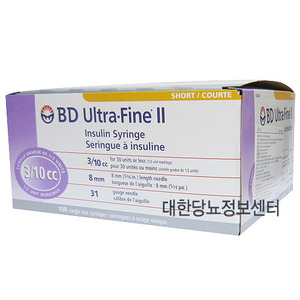 BD 인슐린 주사기 미국 비디 31G 3/10cc-1/2단위 (100개입)
